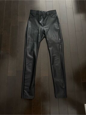 Zara Black Faux Leather Pants